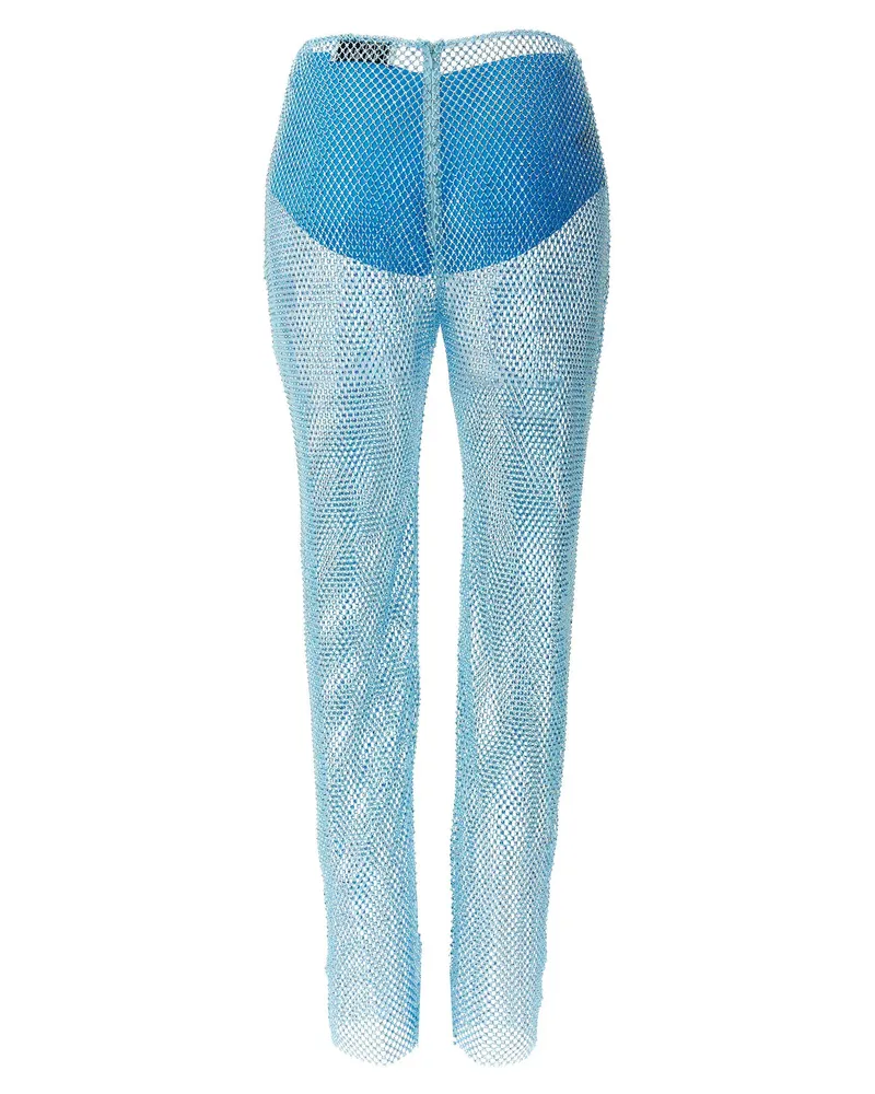 Giuseppe di Morabito Sequin Mesh Pants — Blue Blue