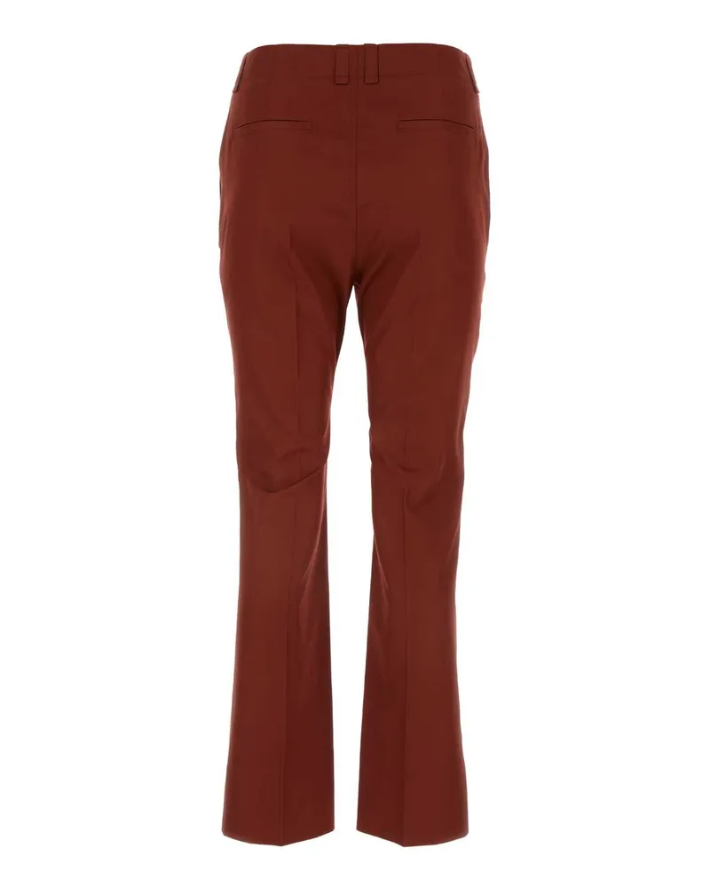 Saint Laurent Women's Tiziano Red Cotton Pant Rougefonce Exterior: Pantaloni Red