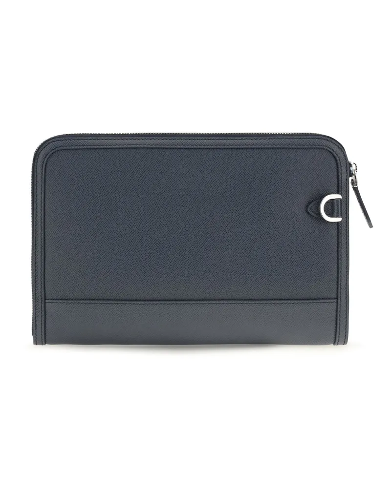 Dolce & Gabbana Men's Atene Clutch Blu 3 Calf Leather Bos Taurus Clutches Blue