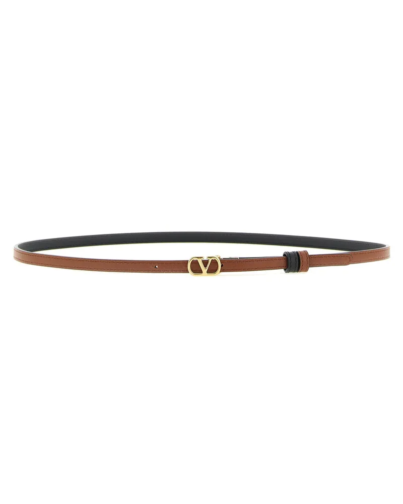 Valentino Garavani Reversible Calf Leather Belt — Black Black