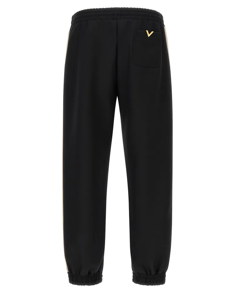 Valentino Garavani Men's Black Polyester Athletic Pants Black