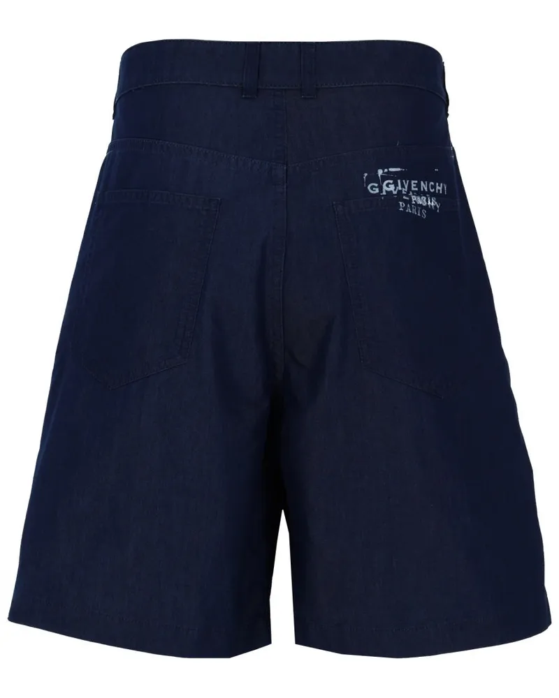 Givenchy Logo-Detailed Cotton-Blend Shorts — Blue Blue