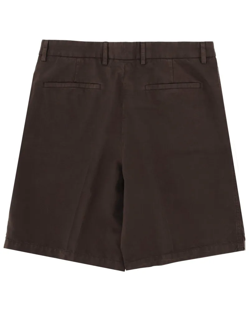Ermenegildo Zegna Cotton-Linen Bermudas — Brown Brown