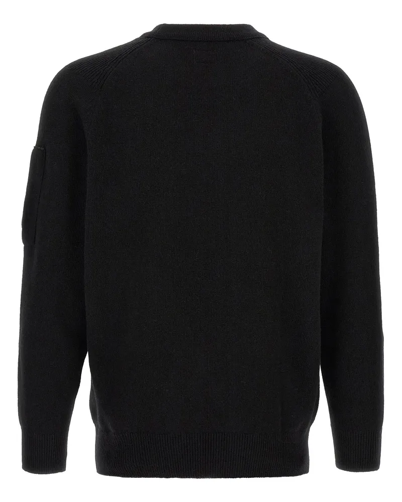 C.P. Company Recycled Lambswool with Lens Pocket Sweater — Black Black