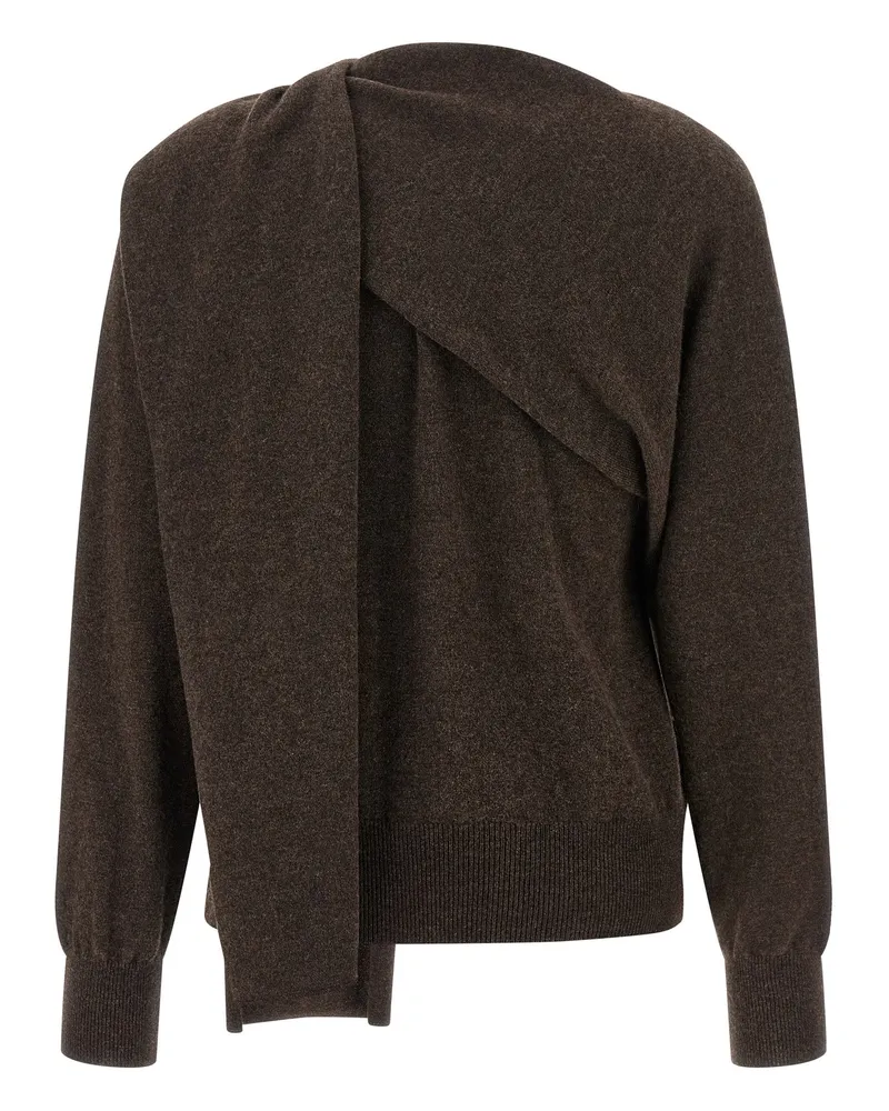 Ferragamo Scarf Cardigan — Brown Brown