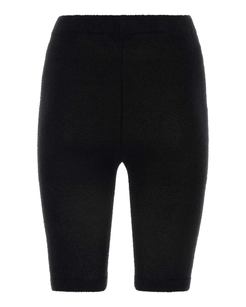 Balenciaga Women's Black Stretch Terry Fabric Leggings Black