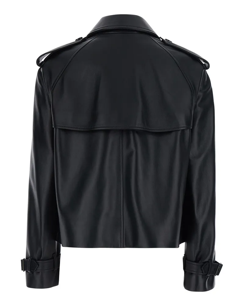 Burberry Women's Jacket Mayfair Black Leather Lamb Coat Black