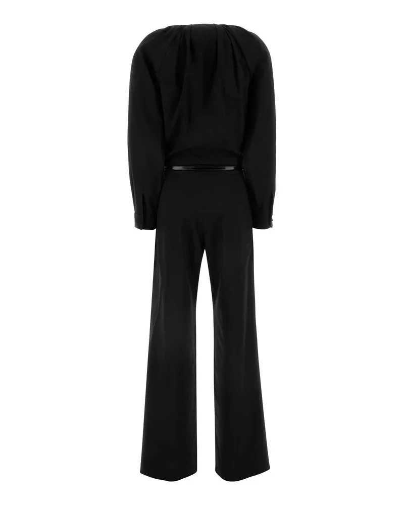 Gucci Women's Black Stretch Wool Jumpsuit Tute Black