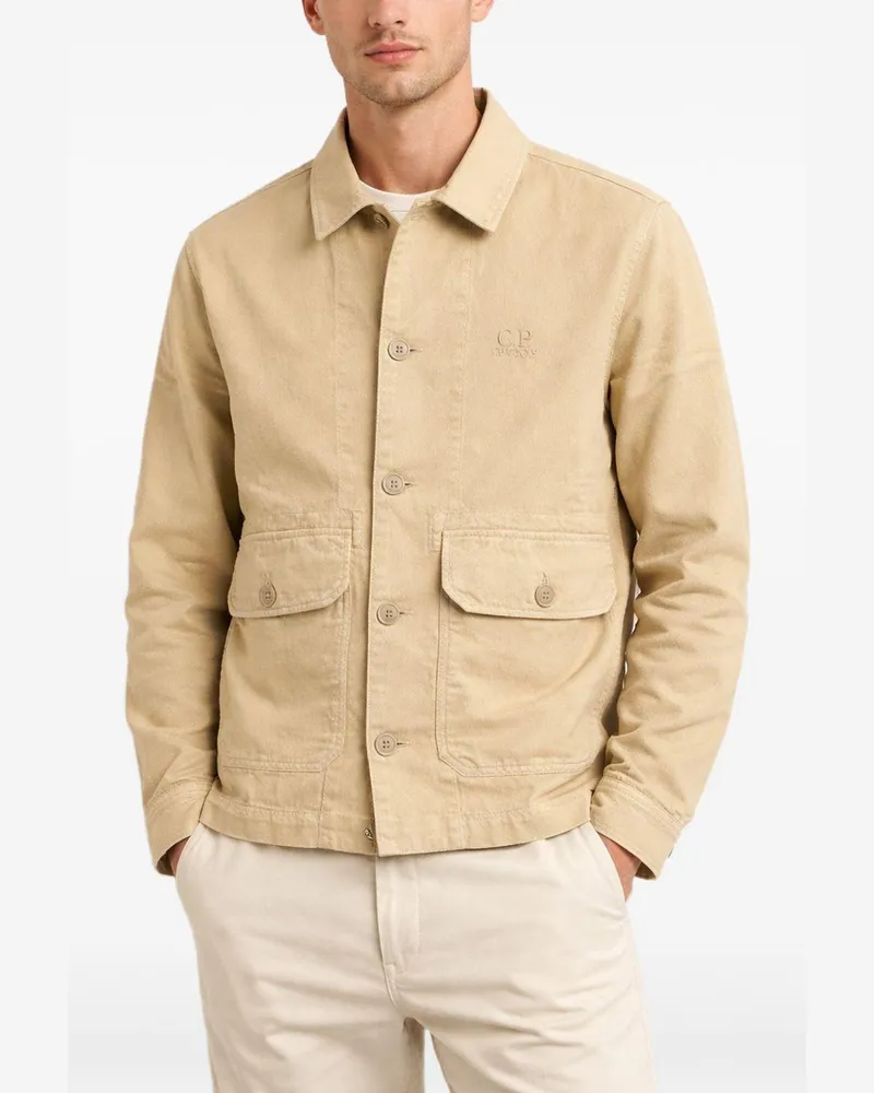 C.P. Company Men's Jacket Cotton-Linen Beige Beige