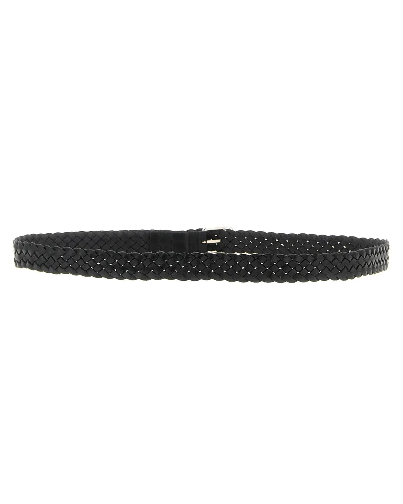 Saint Laurent Men's Black Calfskin Regular Belt Black