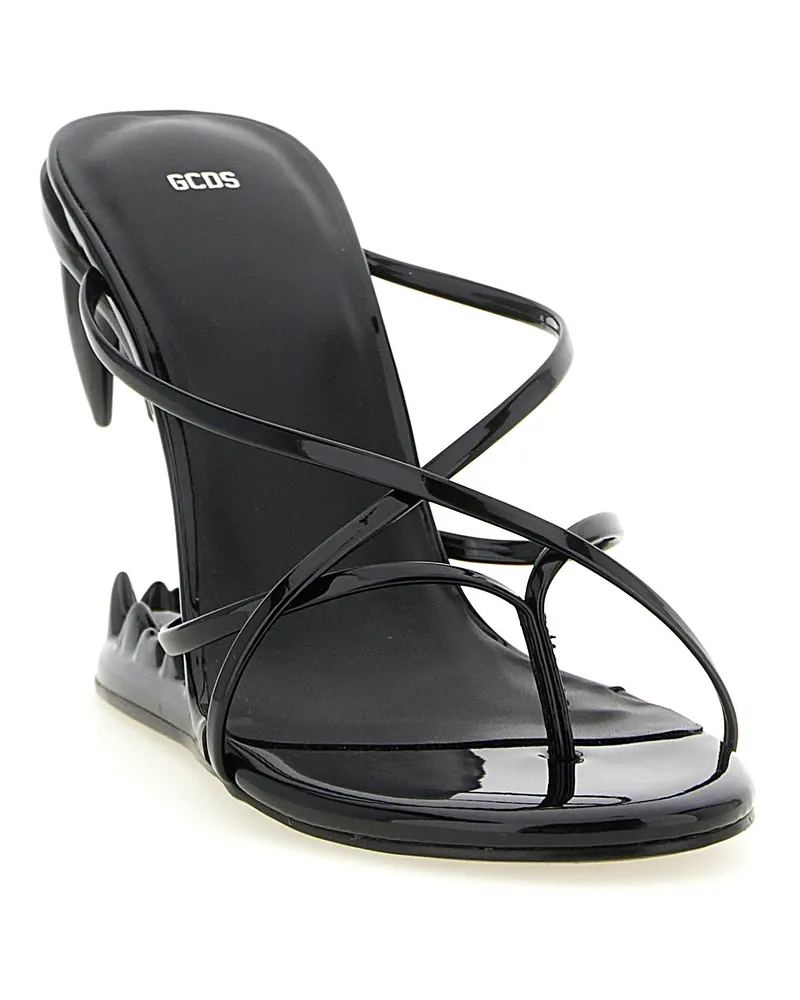 GCDS Women's Black Polyethylene Stiletto Heel Sandals Black