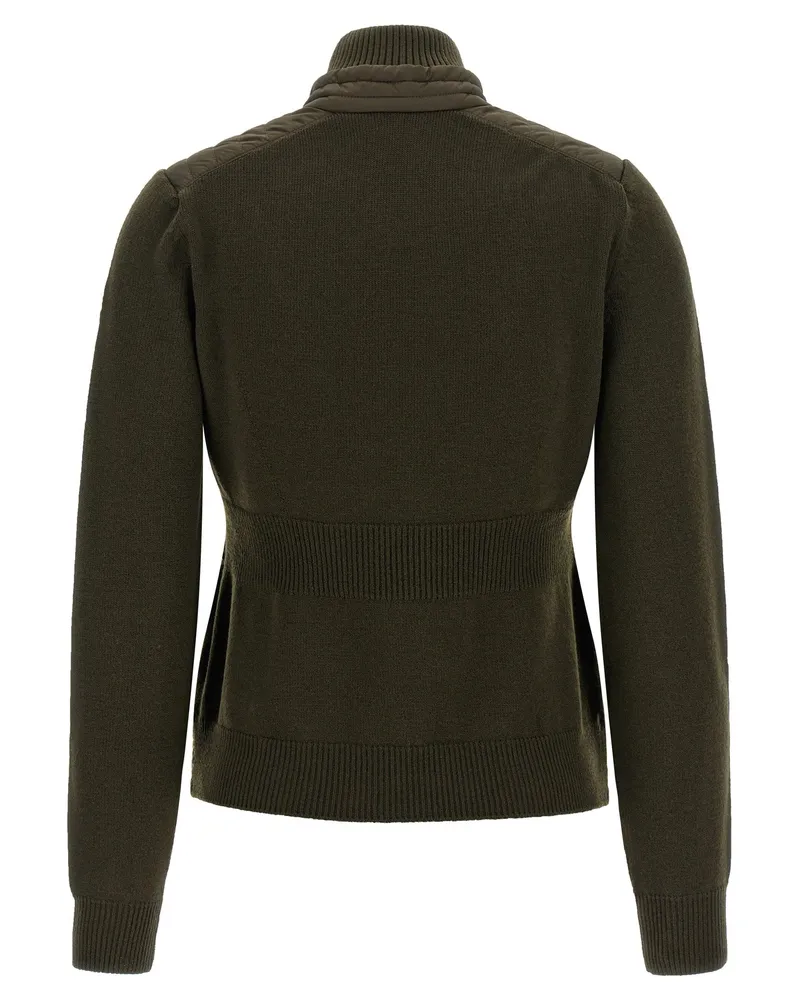 Moncler Quilted Hybrid Down Jacket — Olive Green Olive