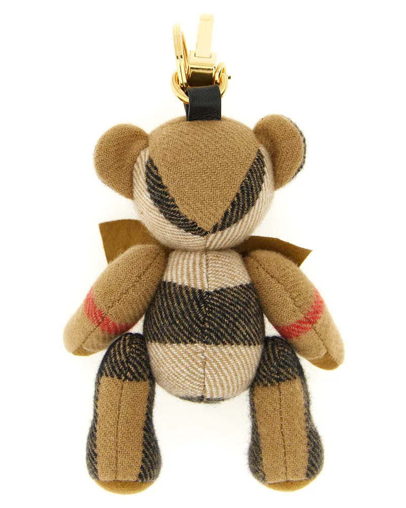 Burberry Women's Beige Cashmere Keychain Accessory Beige