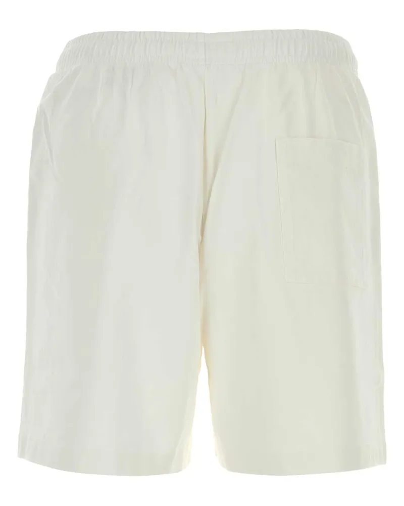 SPORTY & RICH Men's White Cotton Bermuda Shorts Whitenavyruby Exterior White