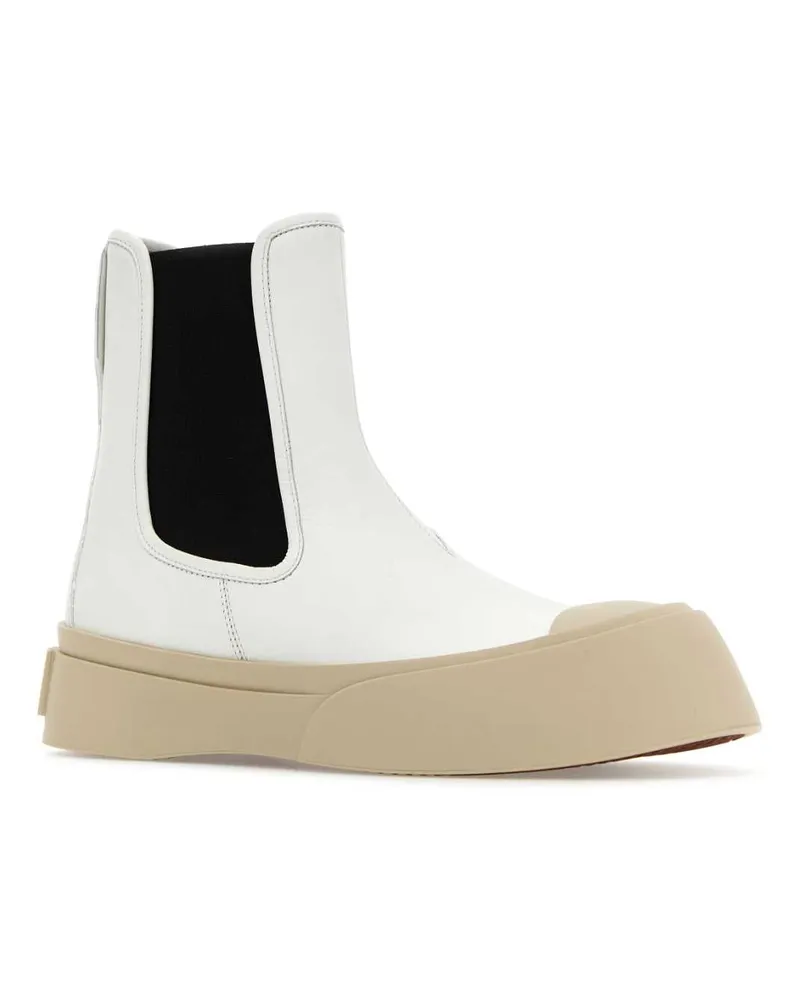 Marni Women's White Nappa Leather Pablo Ankle Boots Lilywhite Stivali White
