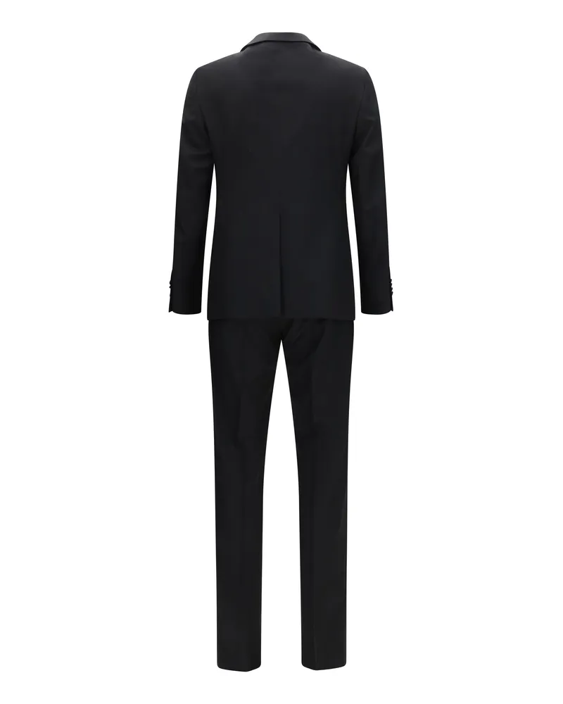 Tagliatore Single-Breasted Virgin Wool Pant Suit — Black Black