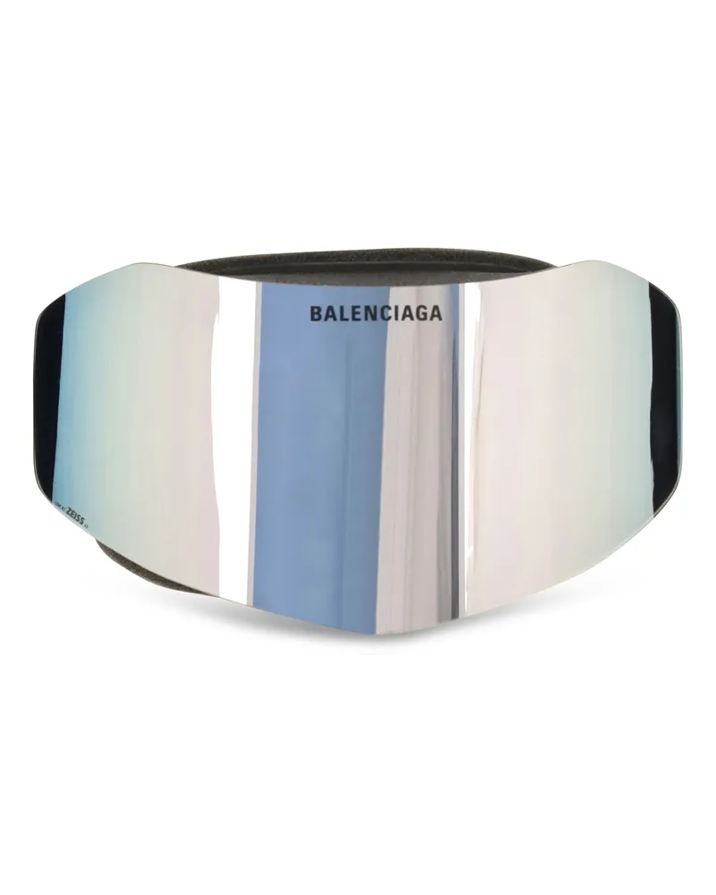 Balenciaga Men's Sunglasses Ski Mask Mirrored Silver Mirror Polyamide Silver