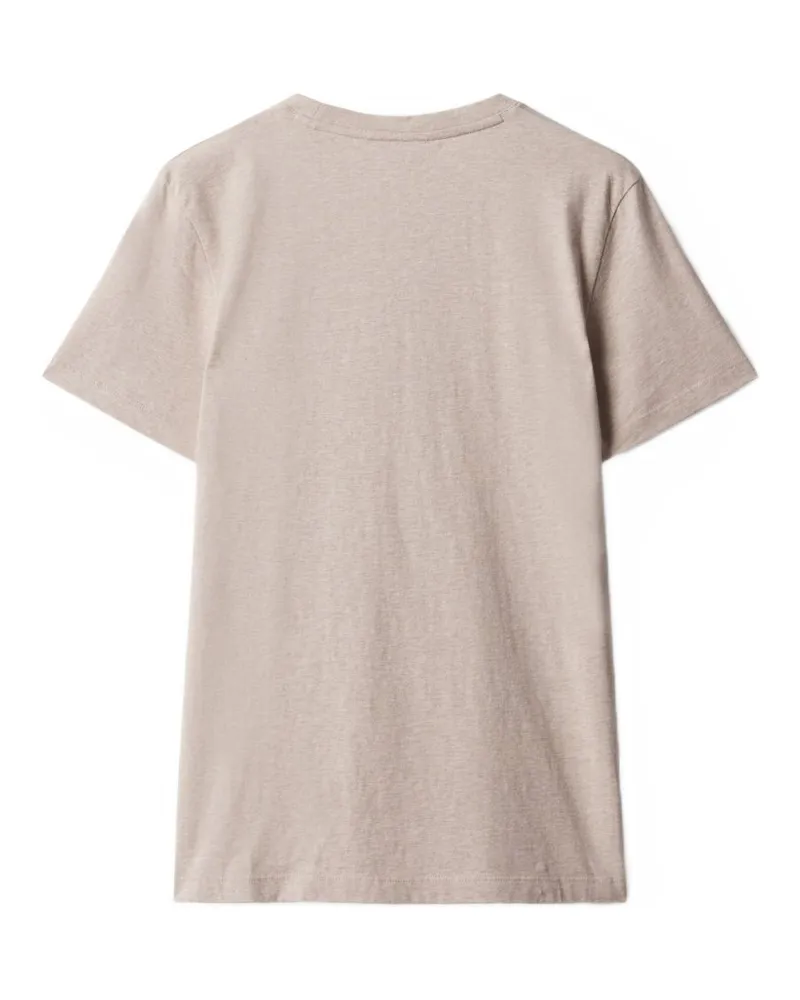 Kitsuné Embroidered Fox Patch Cotton Jersey T-Shirt — Beige Beige