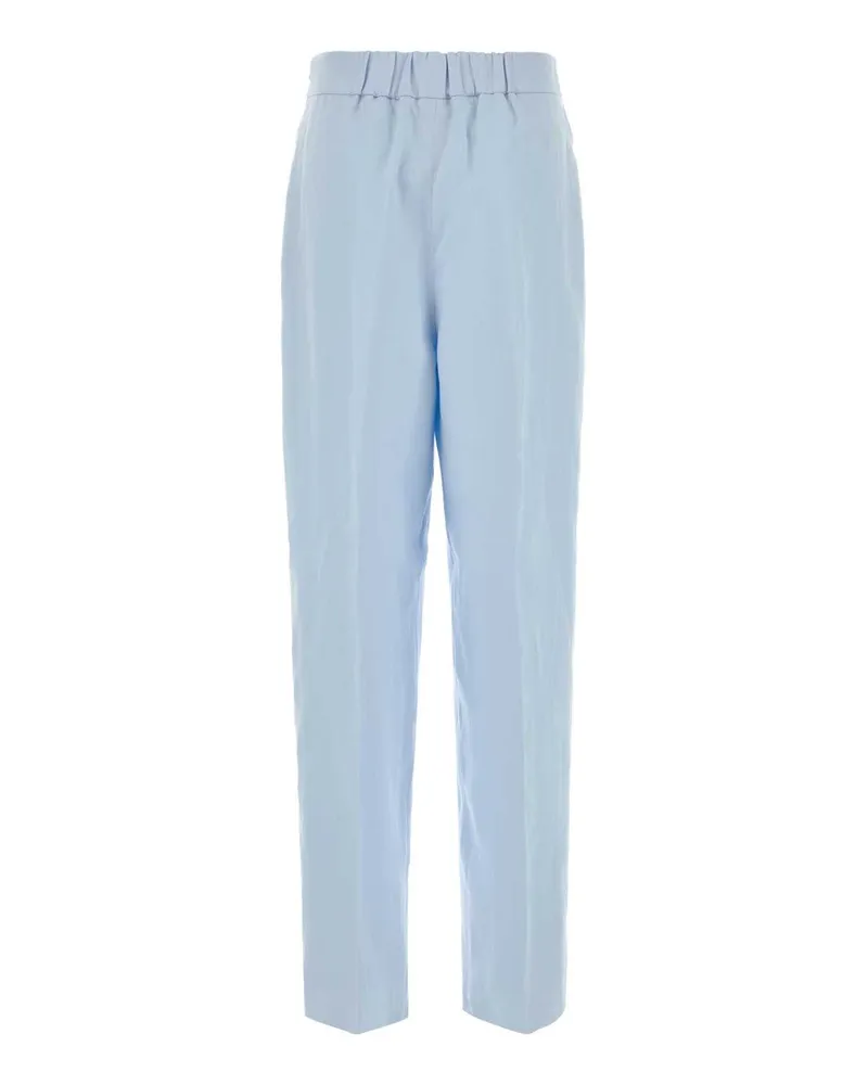 AGNONA Women's Pastel Light-Blue Linen Pant Lightbluecloud Exterior: Pantaloni Trousers Blue