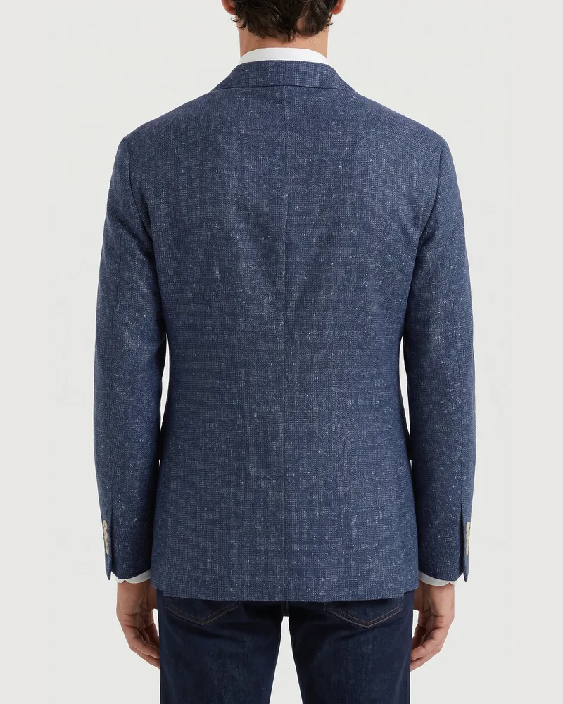 Brunello Cucinelli Wool and Silk Blend Blazer — Blue Blue