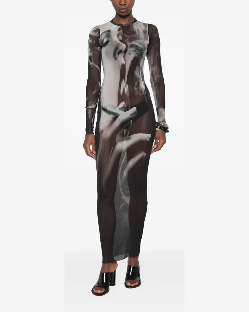 Jean Paul Gaultier Long Dress The Smoking Women Black Polyamide Black