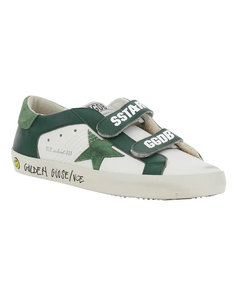 Golden Goose Boys' Trainers Old School White Leather Leather-Suede Leather/suede Sneaker 