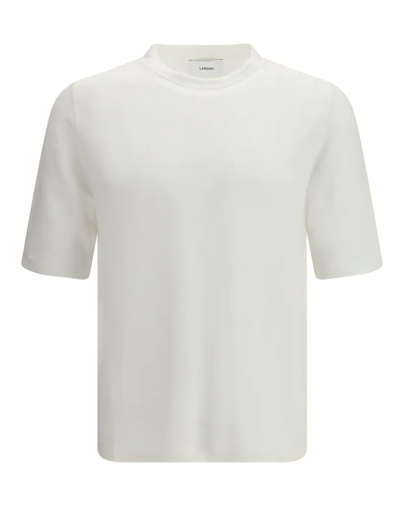 LARDINI Linen-Cotton Blend T-Shirt — White White