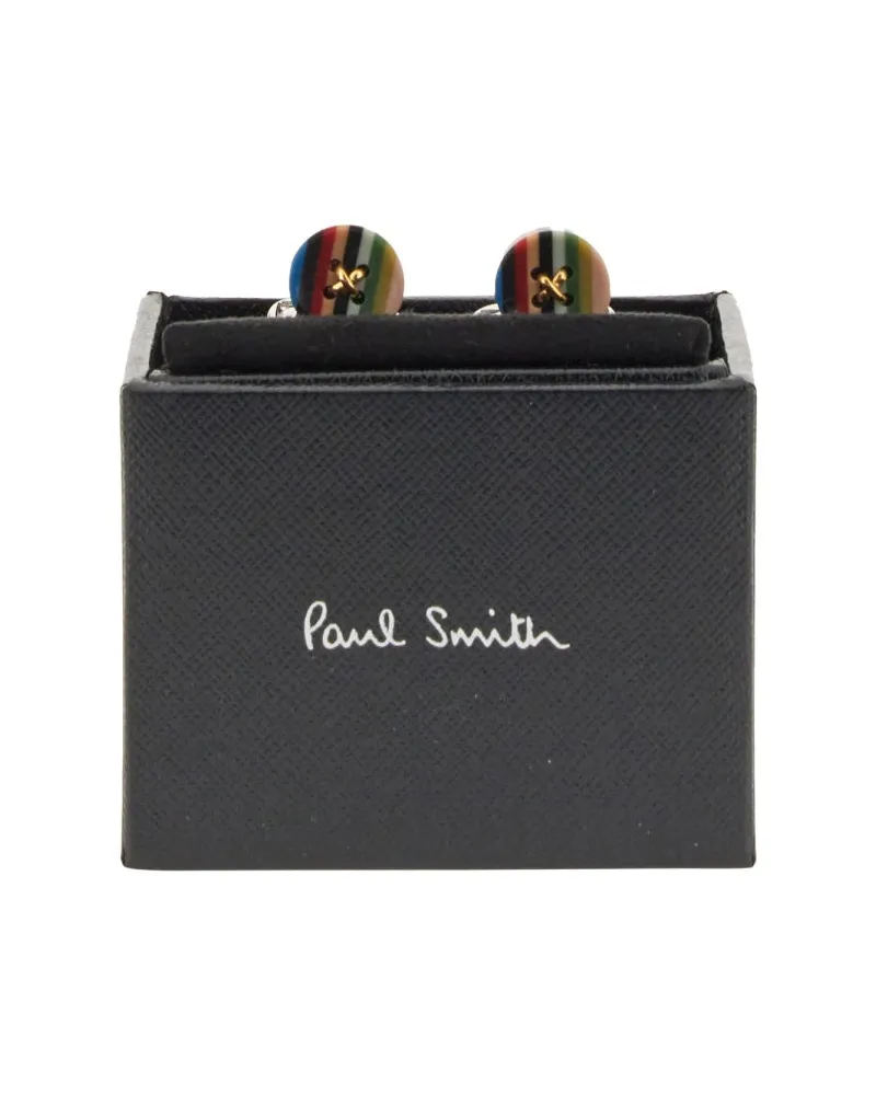 Paul Smith Button Stripe Multicolor Cufflinks — Multicolor Multicolor