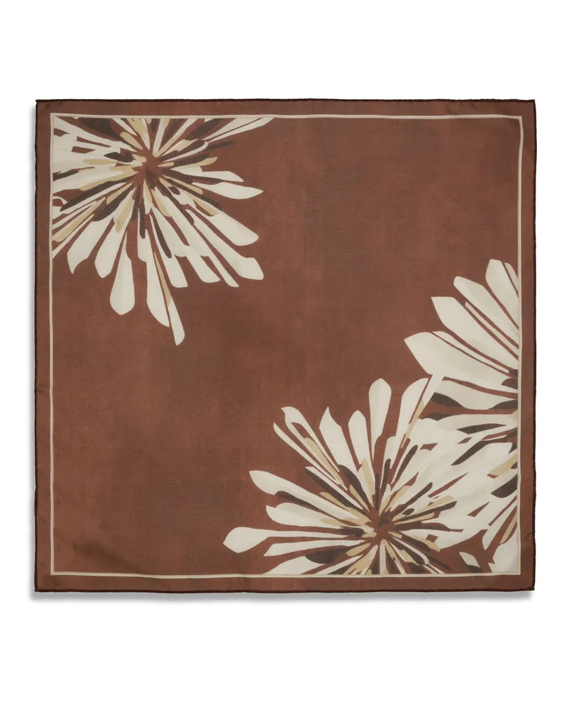 Brunello Cucinelli Women's Bloom Print Silk Pongée Scarf Bordeaux Scarfs Bordeaux