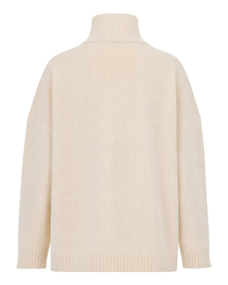 Max Mara Women's Virgin Wool High-Neck Jumper Ivory Jumpers Sweater Ivory
