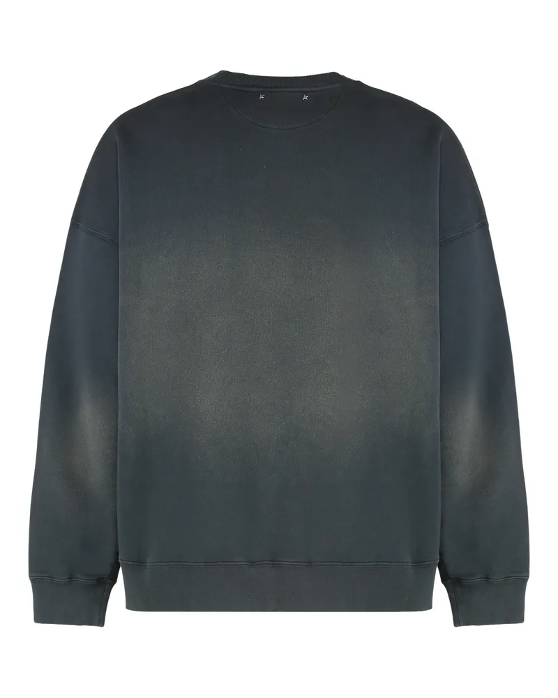 Golden Goose Men's Vintage Cotton Crew-Neck Sweatshirt Black Sweatshirts Sweater Black