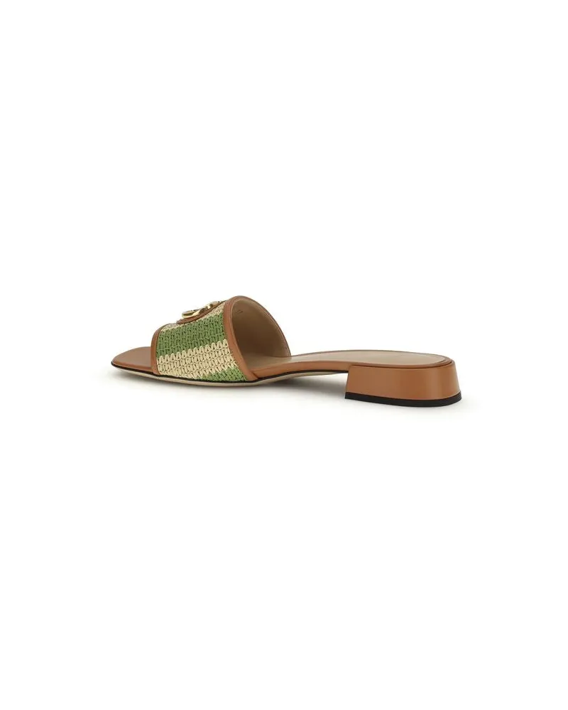 Valentino Garavani Women's Multicolor Viscose Flat Sandals Multicolor