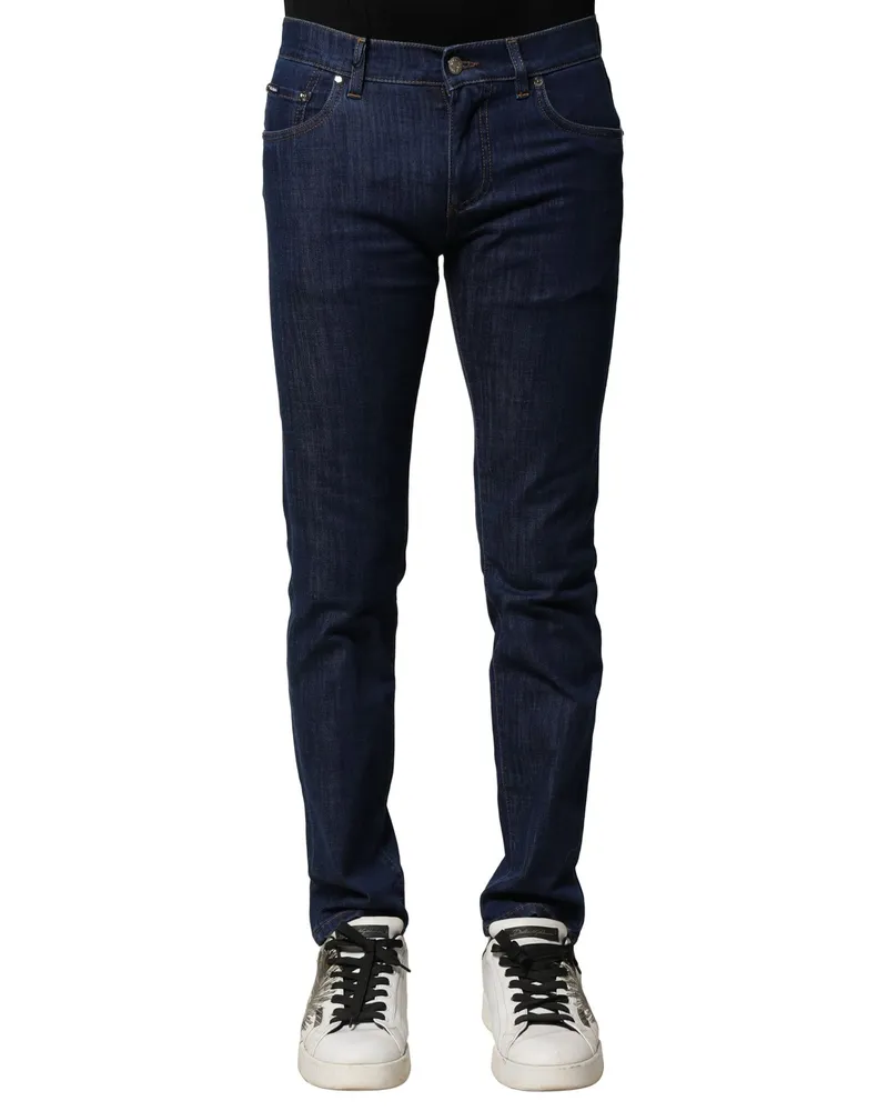 Dolce & Gabbana Blue Cotton Stretch Skinny Men Denim Jeans Clothing Blue