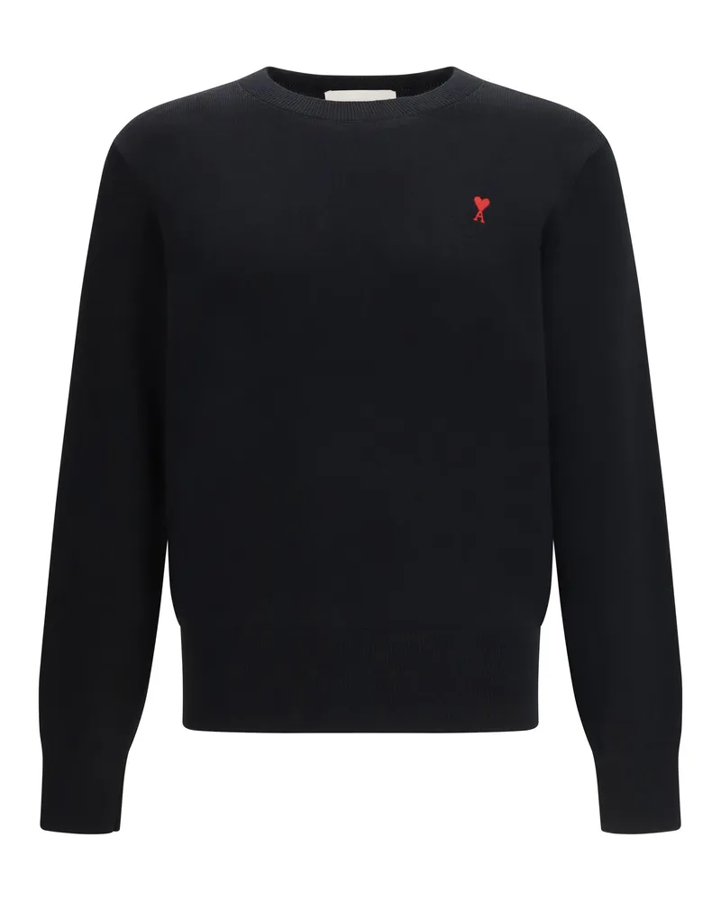 AMI Paris Merino Wool Sweater — Black Black