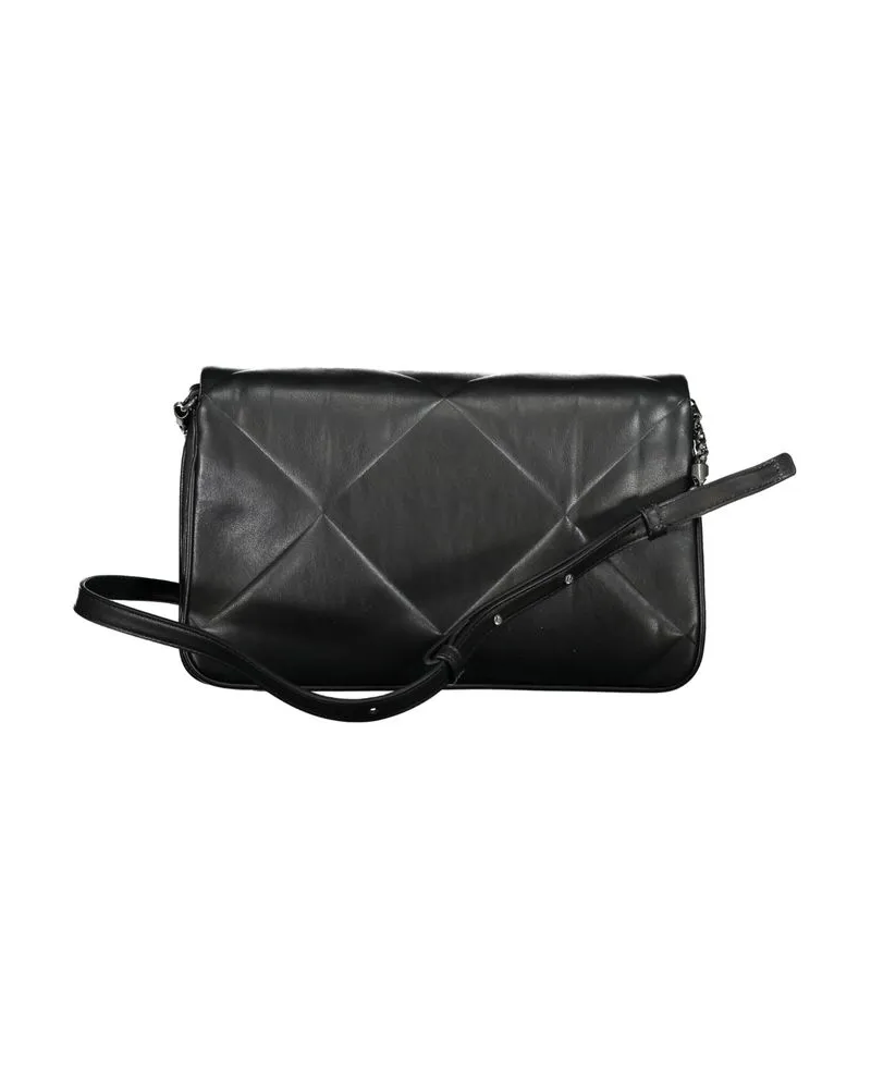Calvin Klein Leather Shoulder Bag — Black Black