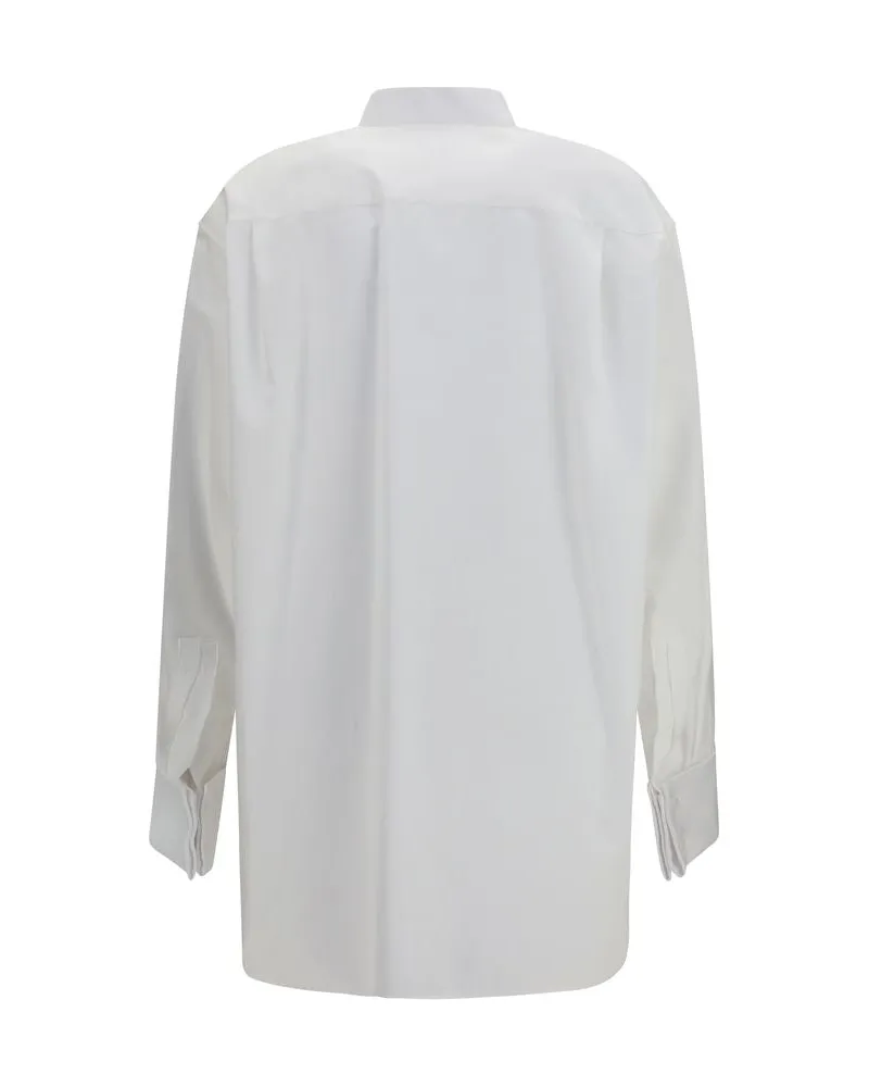 Saint Laurent Women White Cotton Dress Shirt White