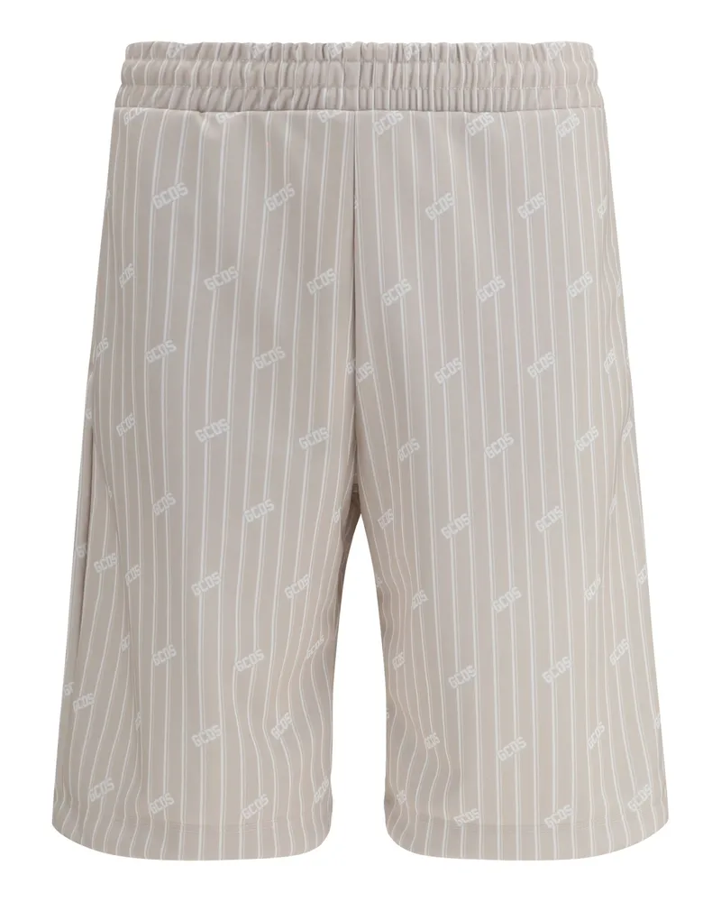 GCDS Men Shorts Sandshell-Bone Polyester Bermuda Sandshell/bone Beige