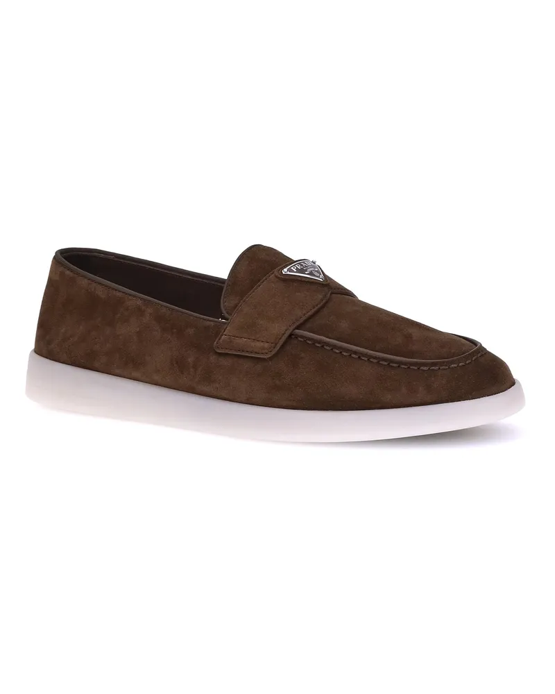 Prada Suede Loafers — Brown Brown