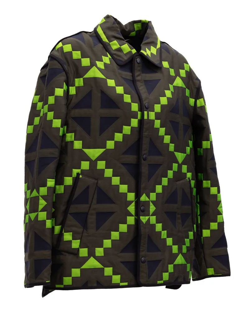 Valentino Garavani Geometric Jacquard Jacket — Green Green