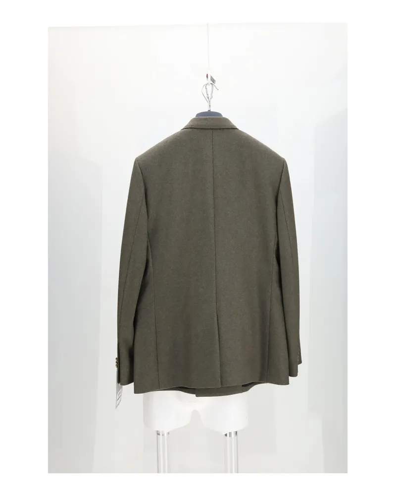 Dior Double-Breasted Wool Blazer — Green Green
