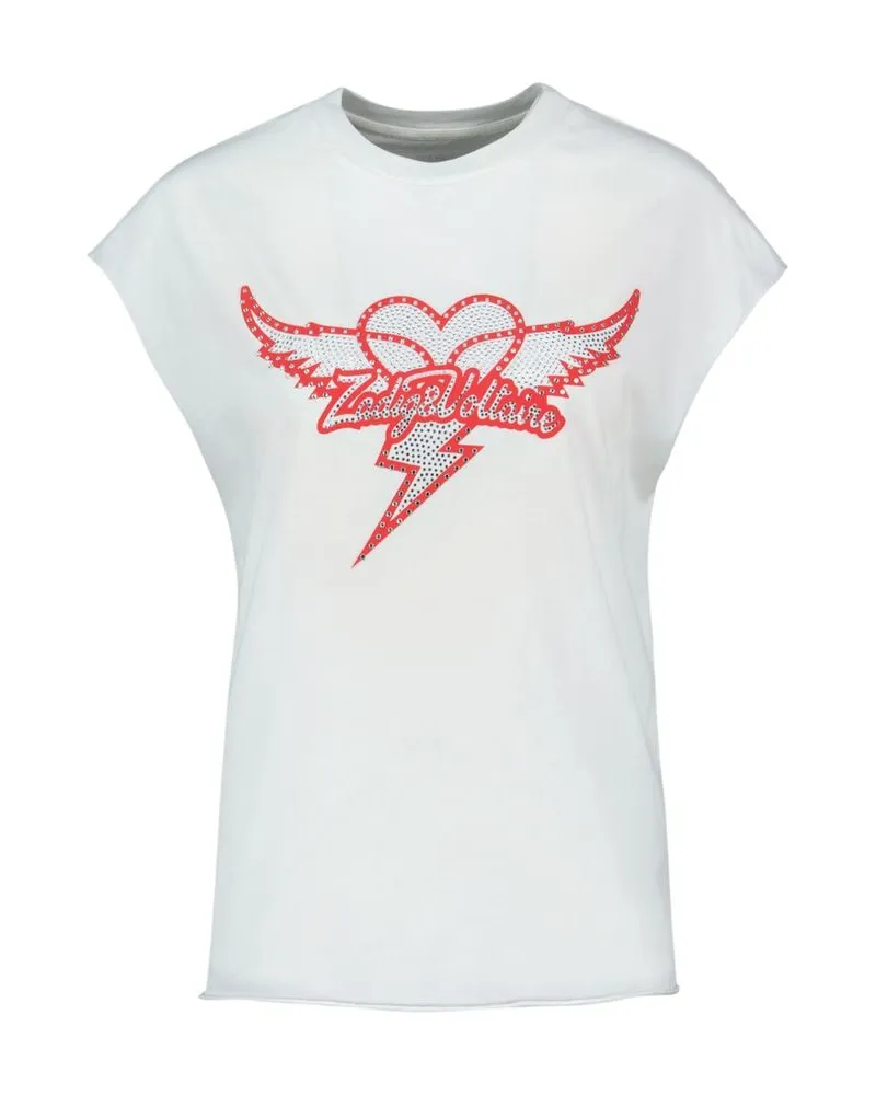 Zadig & Voltaire Women's Cloe T-Shirt -  Cotton Multicolor Concept-Store Ready-To-Wear White