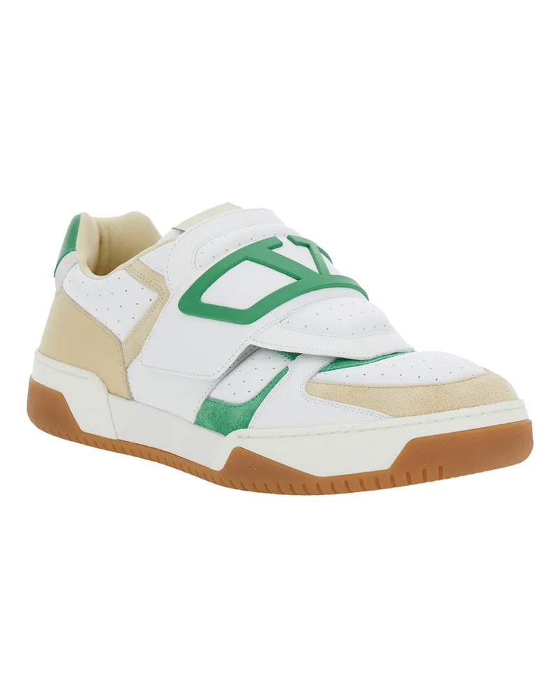 Valentino Garavani Men's White Low Top Sneakers With Vlogo Detail Calf Trainers White