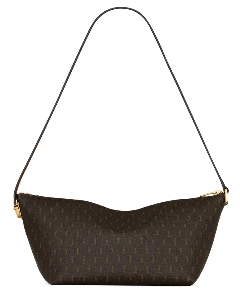 Saint Laurent Men's Shoulder Bag Le Monogramme Grey Leather Bovine Gray