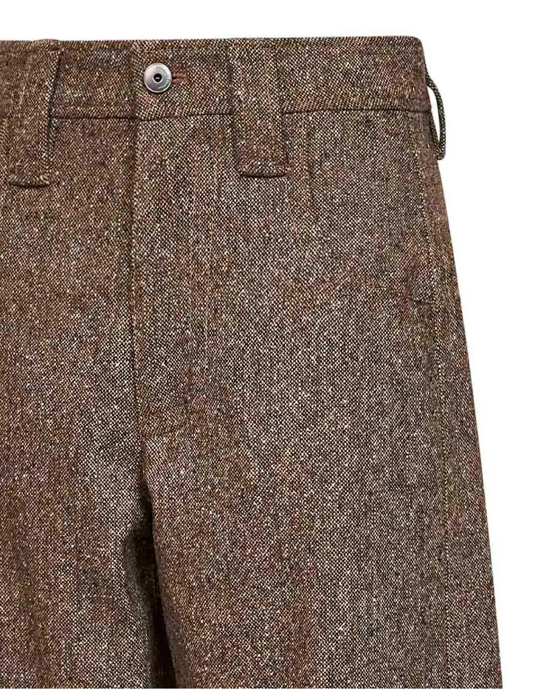 Brunello Cucinelli Virgin Wool Baggy Trousers — Brown Brown