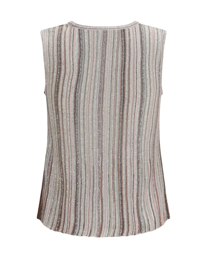 Missoni Women's Multicolor Rayon Sleeveles T-Shirt Multicolor
