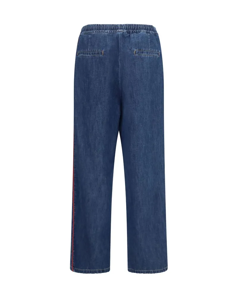Valentino Garavani Women's Blue Polyester Casual Pants Blue