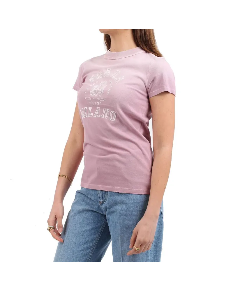 Prada Women's Multicolor Cotton T-Shirt Pink