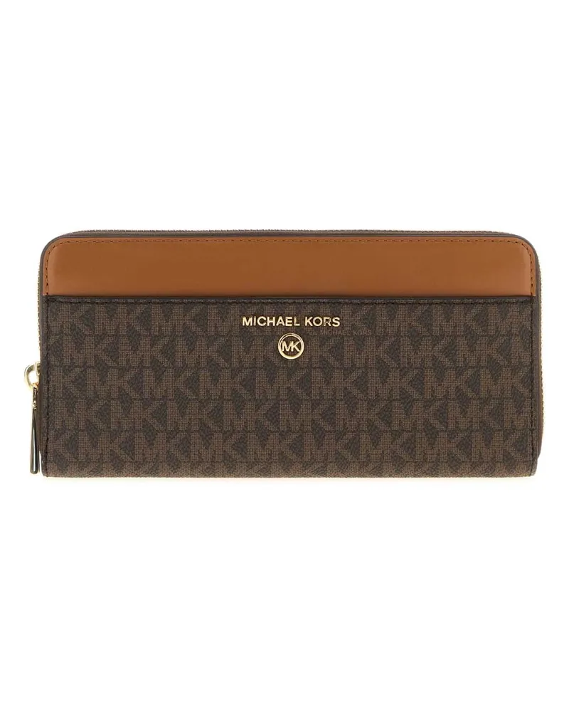 Michael Kors Women's Printed Canvas Wallet Brnacorn Portafogli Brown