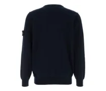 Crew-Neck Cotton Sweater — Navy