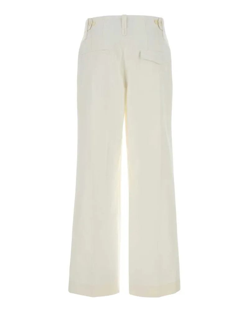 Carven White Exterior: Cotton Pantaloni Trousers White